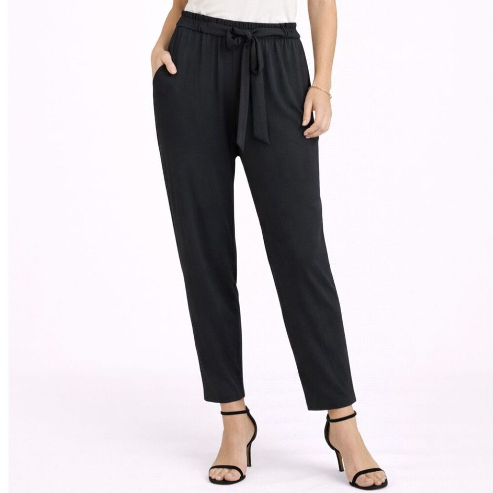 Bold Elements Paper Bag Waist Tie Front Pants Black XL